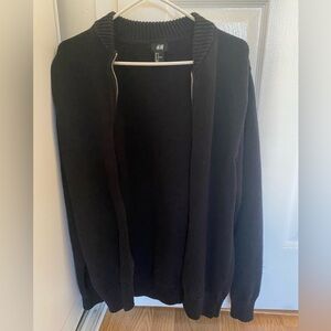 H&M Men's Black Zip-Up Sweater